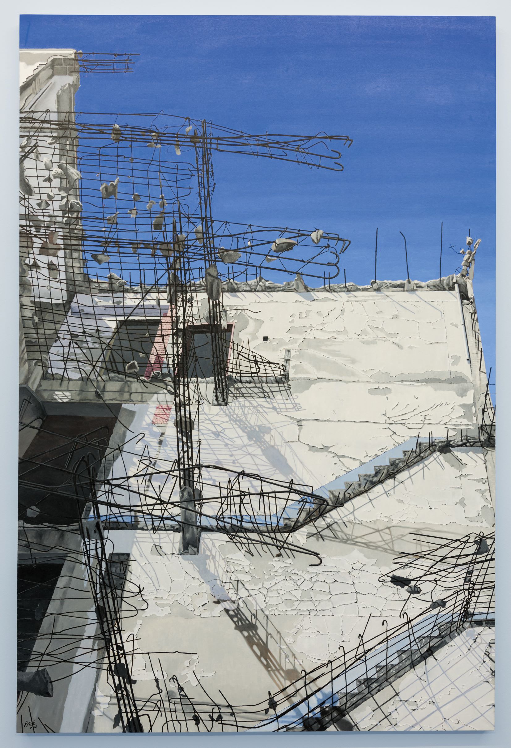 4428John Kotze. Demolition. 2018. Oil on canvas. 225 x 150 cm. Photo: Johann Laurens. Â© Zeitz MOCAA
