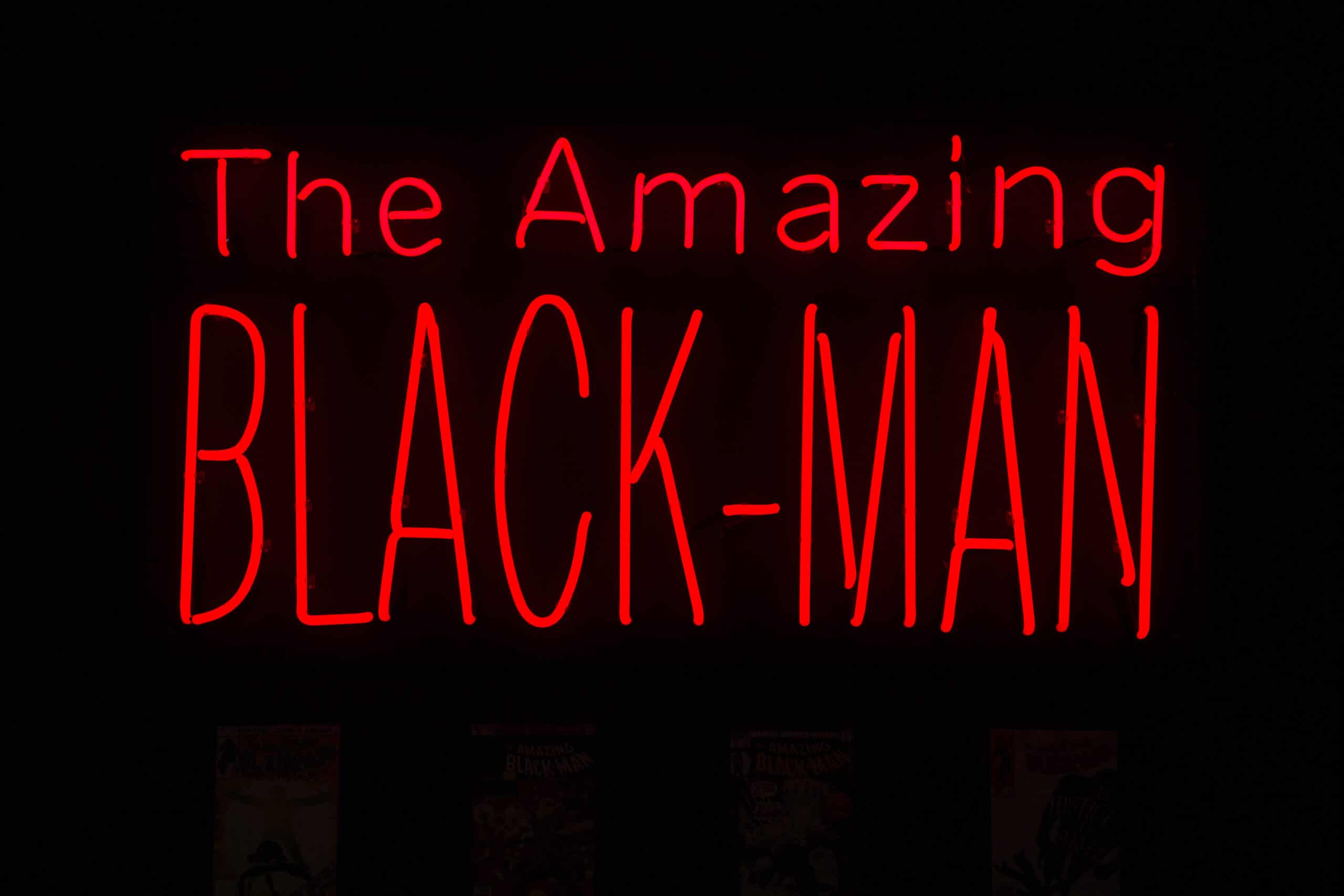 5301Kumasi J Barnett. The Amazing Black-Man. 2018. Neon glass. 750 x 150 cm