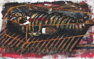 Tawanda Reza Kuvigwa ne gonzo (To be buried with a rat) Five Bhobh Painting Zeitz MOCAA
